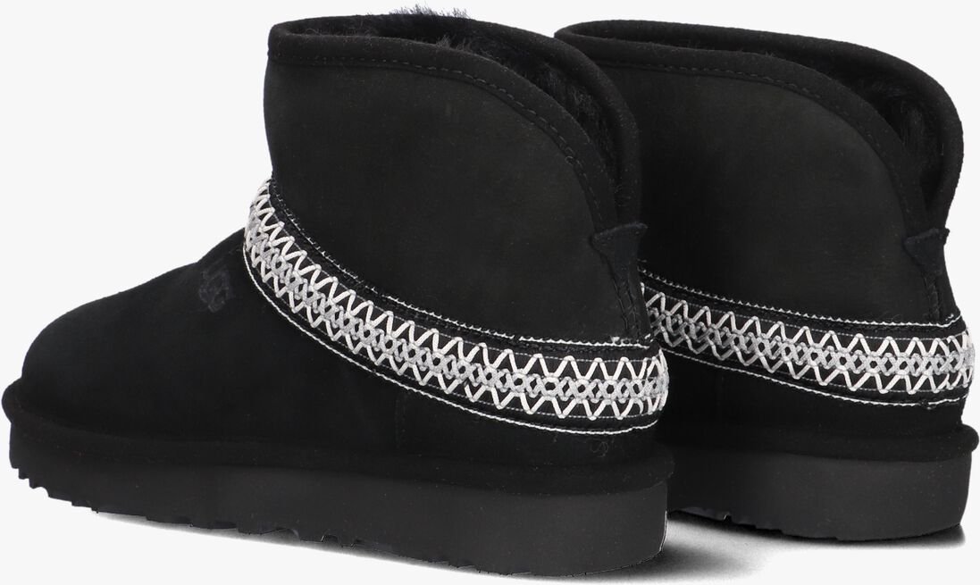 zwarte ugg vachtlaarzen classic mini crescent