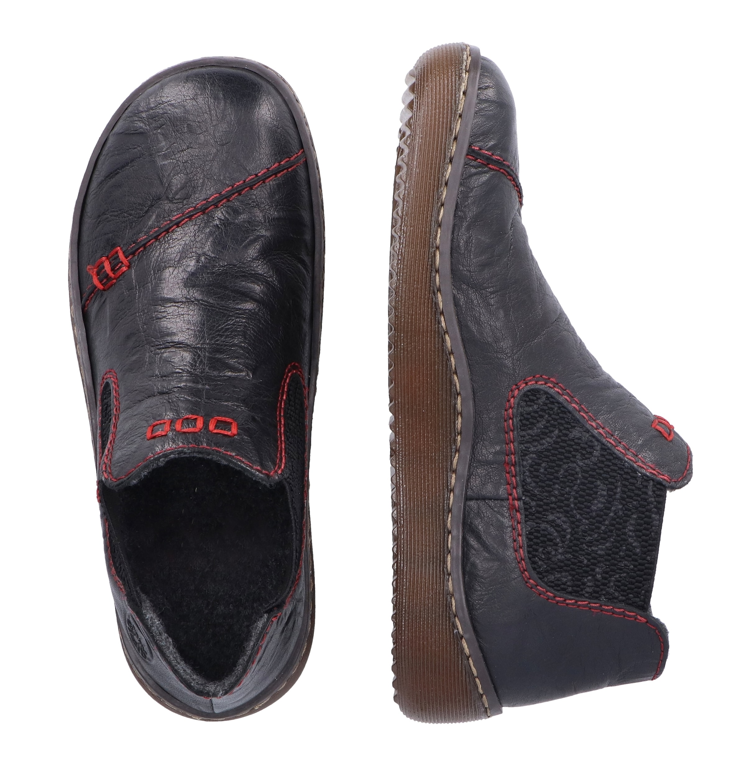 Rieker Chelseaboots  , Stiefelette, Boots, Schlupfschuh mit gemustertem Stretcheinsatz