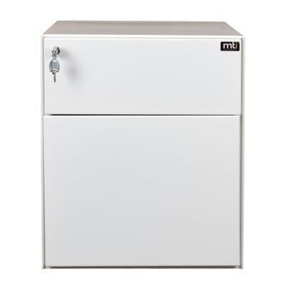 Caisson mobile métallique monobloc – 2 tiroirs - Blanc