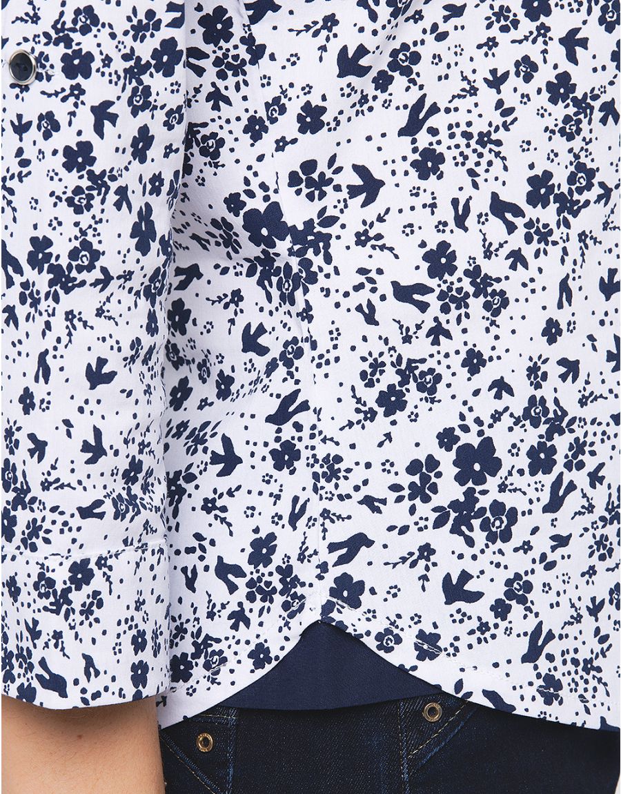 Chemisier imprimé bleu