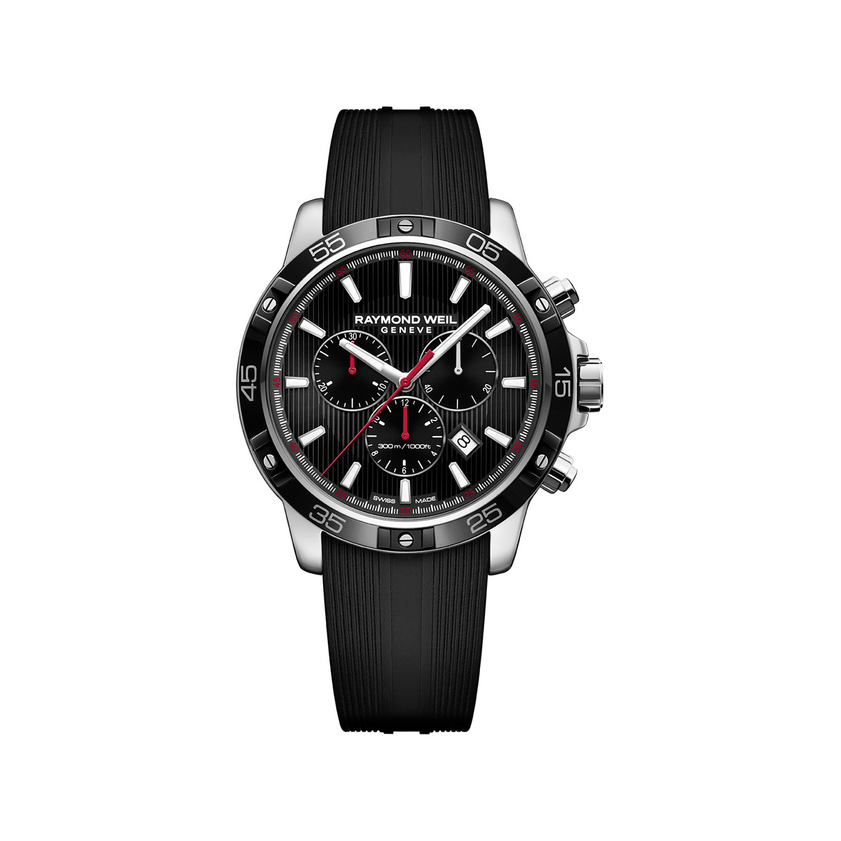 Montre Raymond Weil Tango homme caoutchouc noir