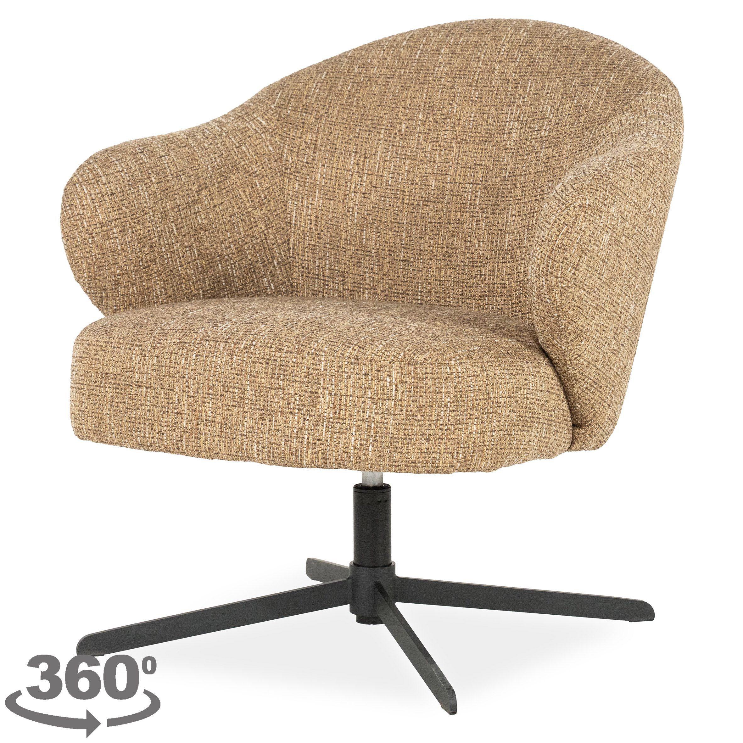 Draaifauteuil 96351 mosterd Connor B74.5 x D77 x H78.5 cm