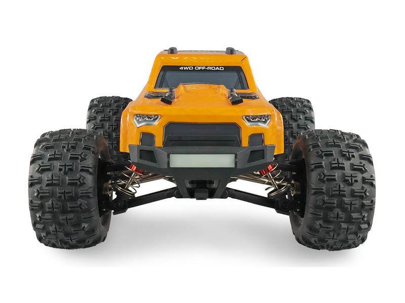 Amewi Monster Truck MEW4 Brushless 4WD RTR, 1:16 Off-Road Modell mit solidem Antriebsstrang aus Metall