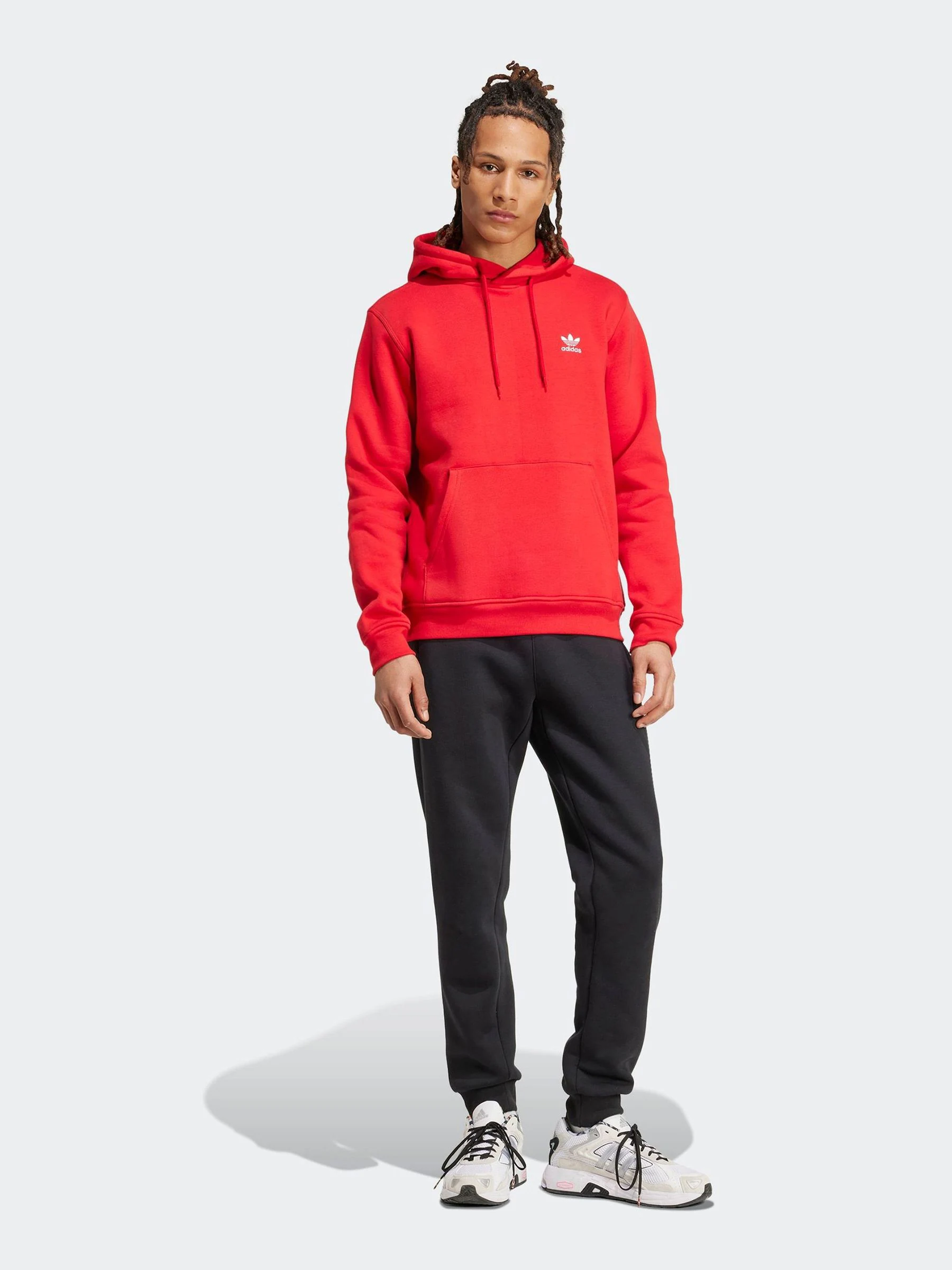 Rood - adidas Originals Essentials hoodie met trefoil