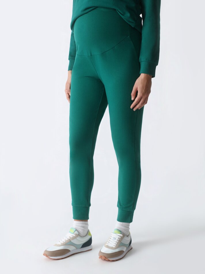 Calça de gestante estilo jogger - Verde Médio