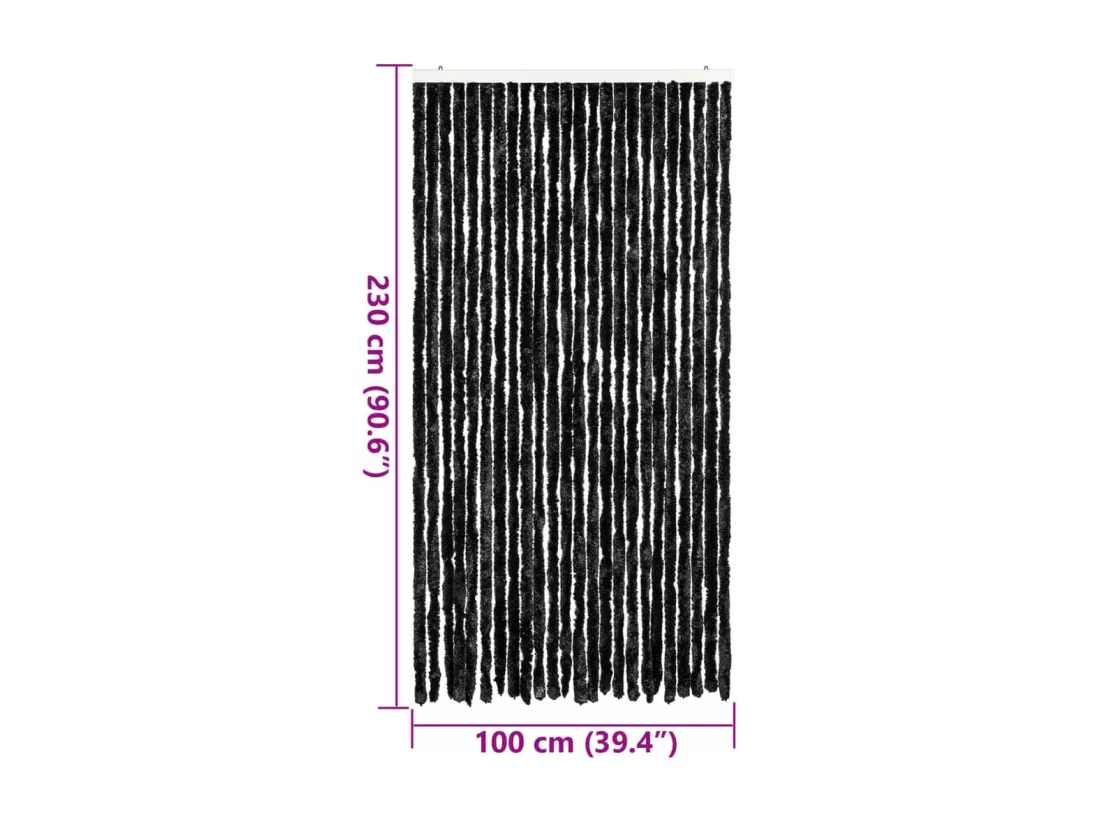 Rideau anti-mouches anthracite 100x230 cm chenille