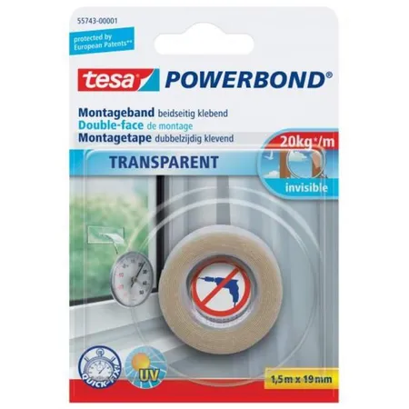 tesa Montageklebeband Powerbond, transparent, 1,5m