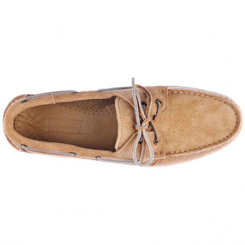 DOCKSIDES SUEDE Beige Camel-Chaussures bateaux pour homme en suede beige Portland