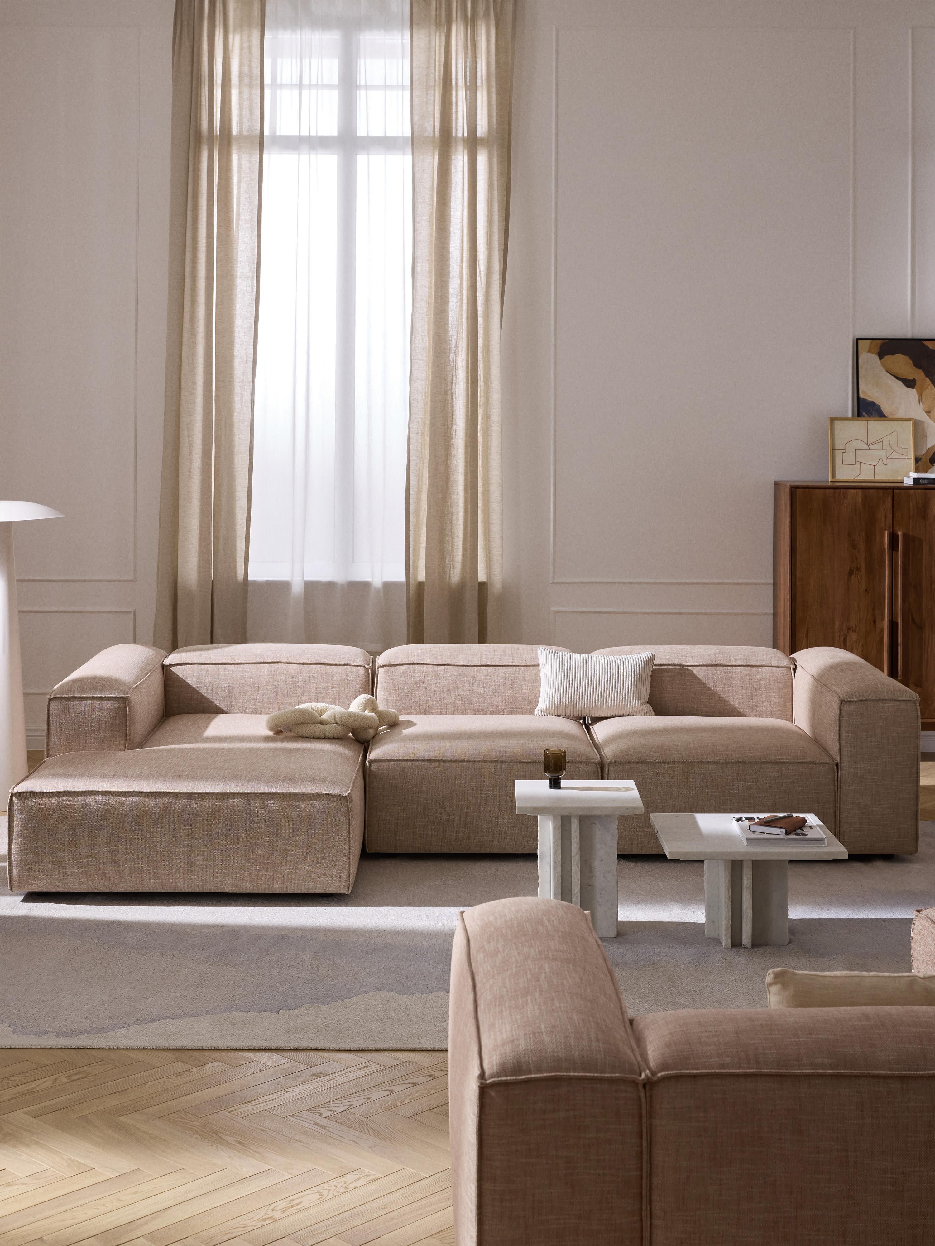 Chaise longue hoekmodule Lennon van linnenmix