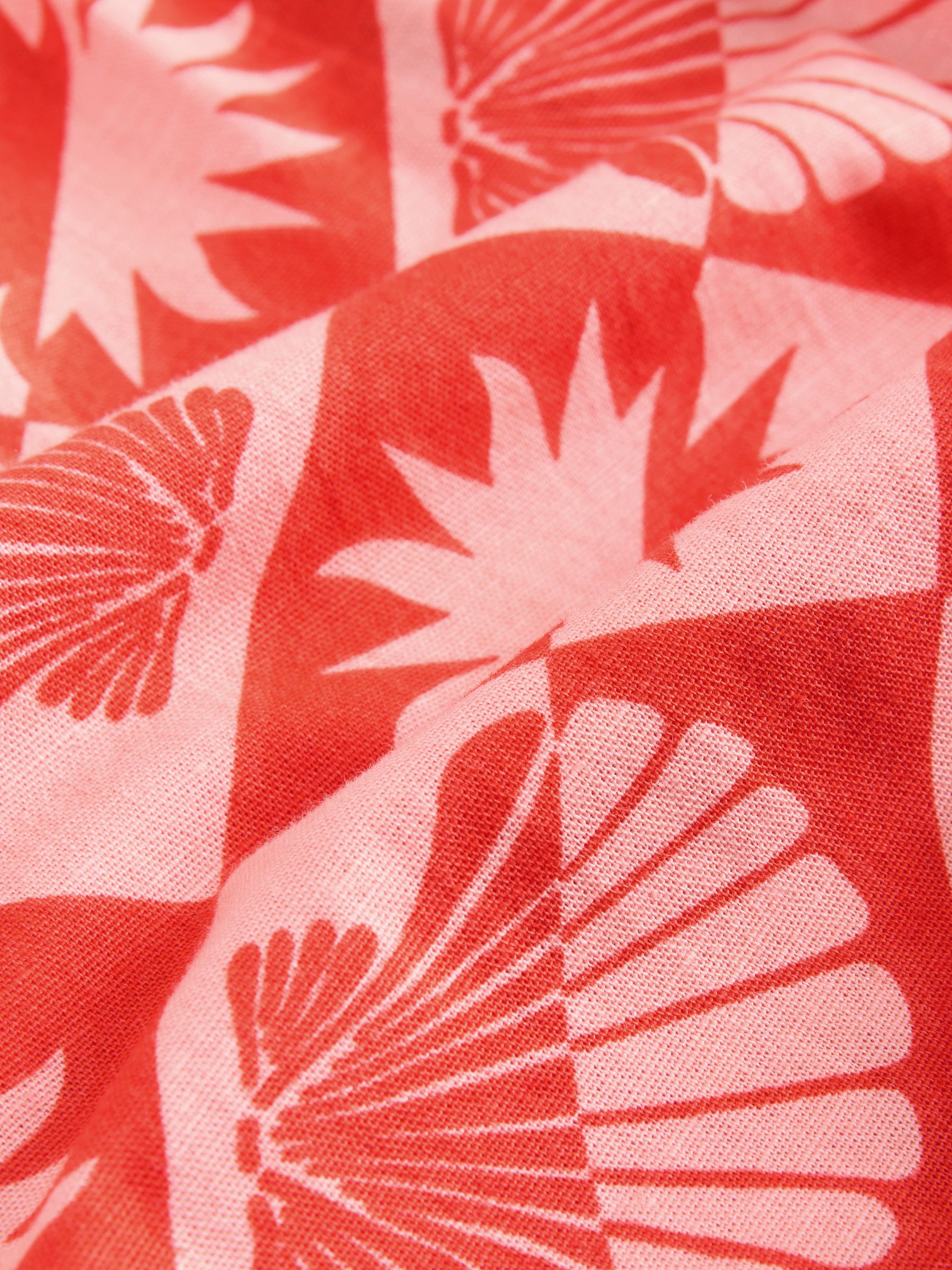 Rood/roze - Zomershort met linnen