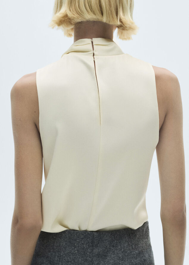 MANGO BLOUSE. -- DRAPYSIN Natural white