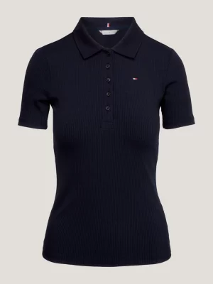 Polo canelado de corte justo