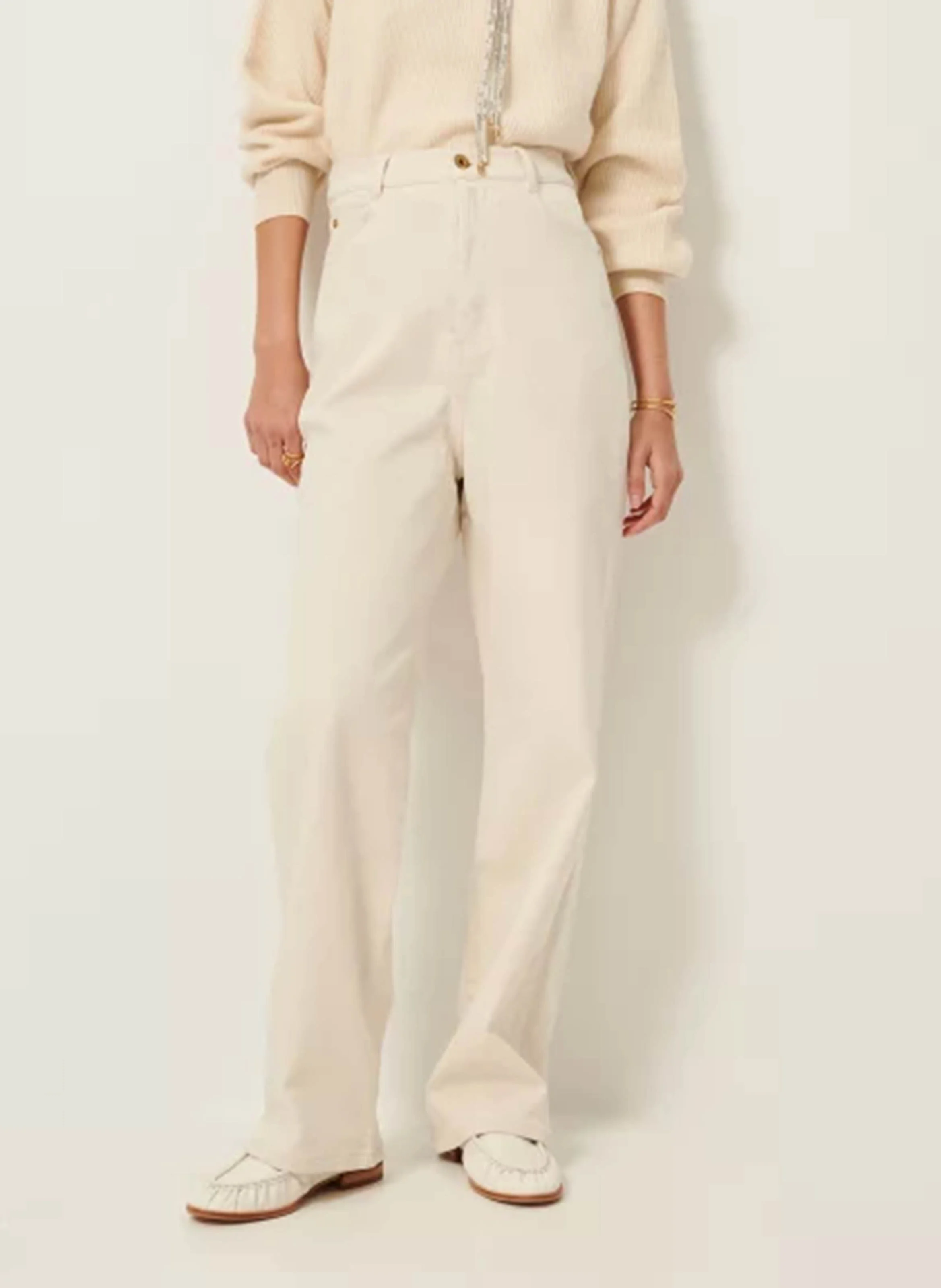 PAPERLOVE - Jean droit taille haute | Beige