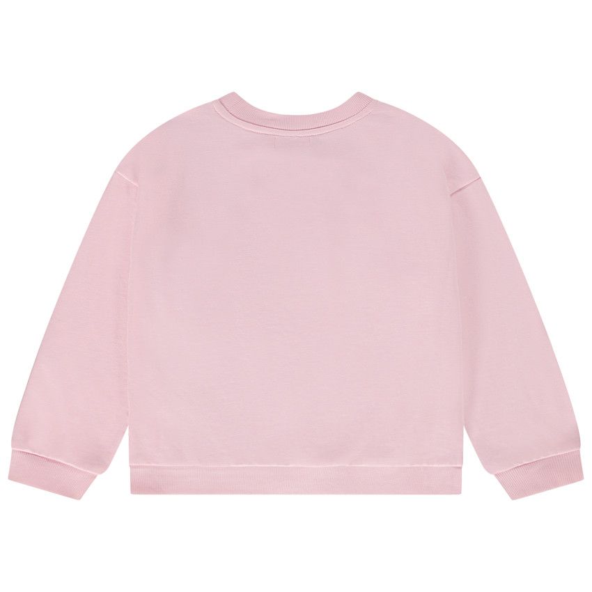 Sweat oversize en molleton motifs cœurs pour fille - Multicolore