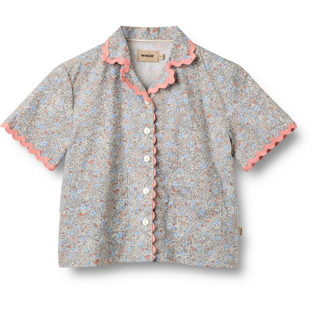 Køb Wheat Air Blue Flowers Sæt Skjorte S/S & Shorts Vilma