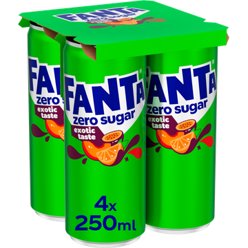 Fanta Exotic zero sugar 4 x 250 ml