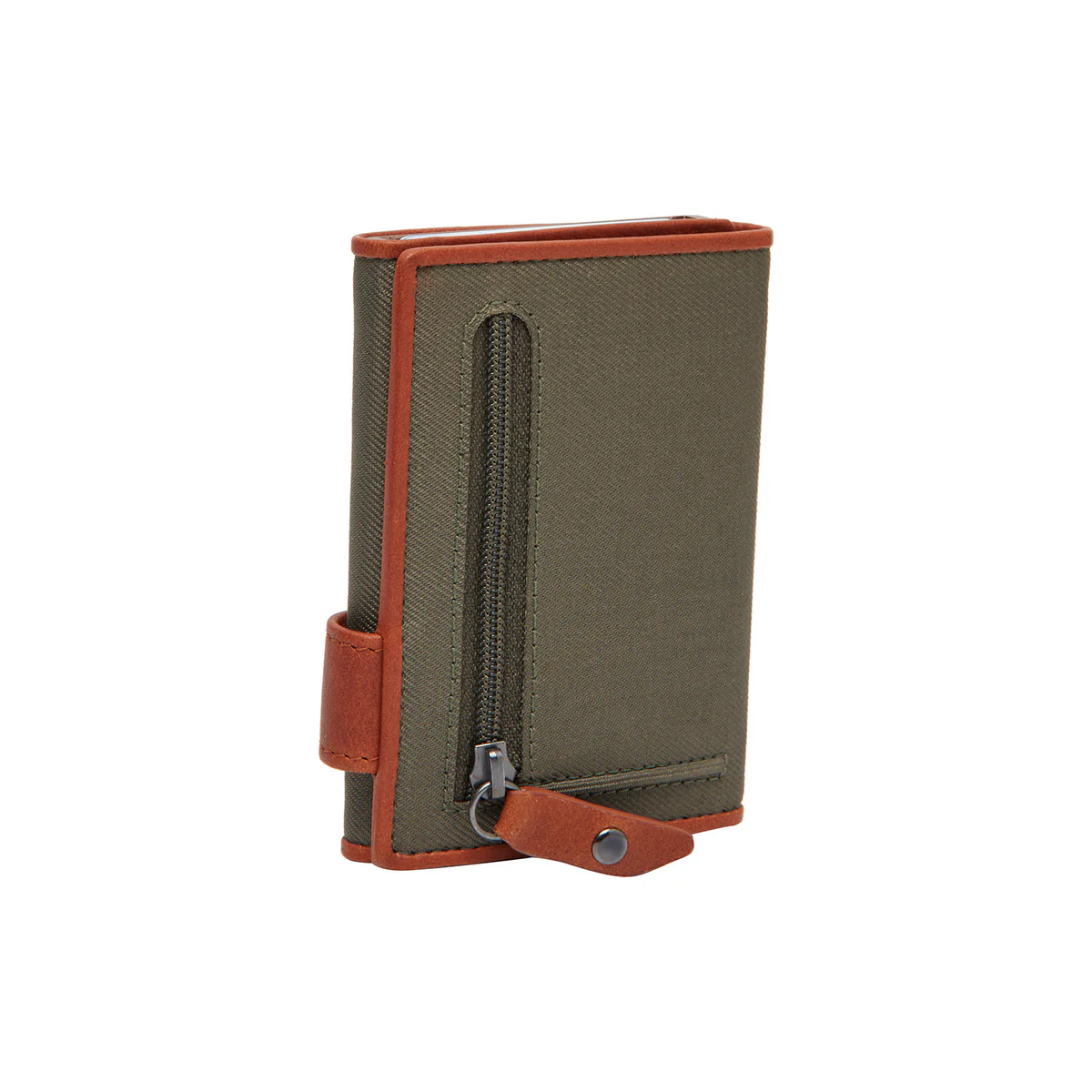 The Chesterfield Brand Delsbo Pashouder Nylon Wax Pull Up Steel Green