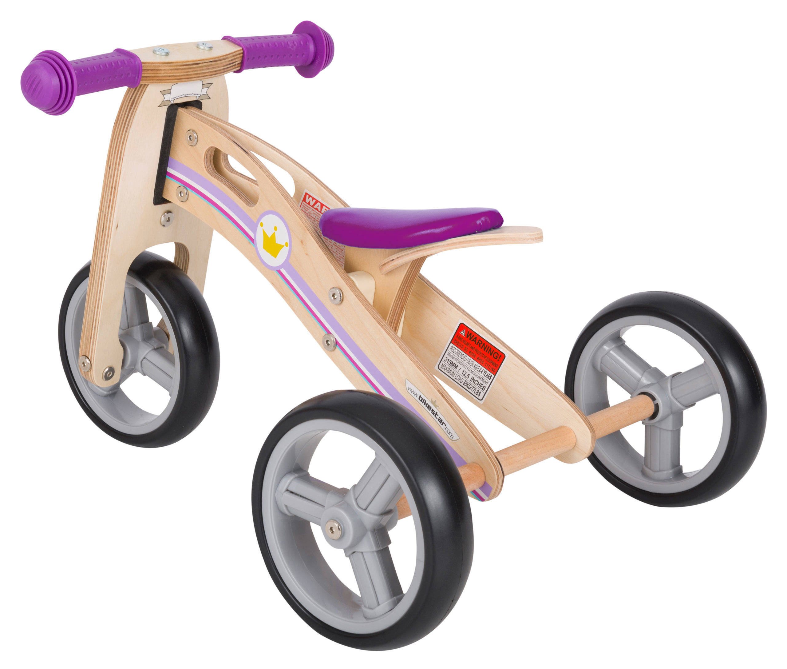 BikeStar mini loopfiets 2 in 1, hout, lila