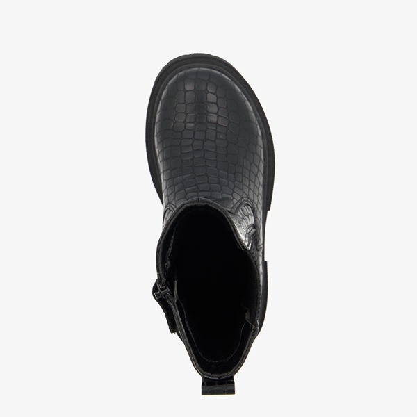 Blue Box meisjes chelsea boots zwart croco print