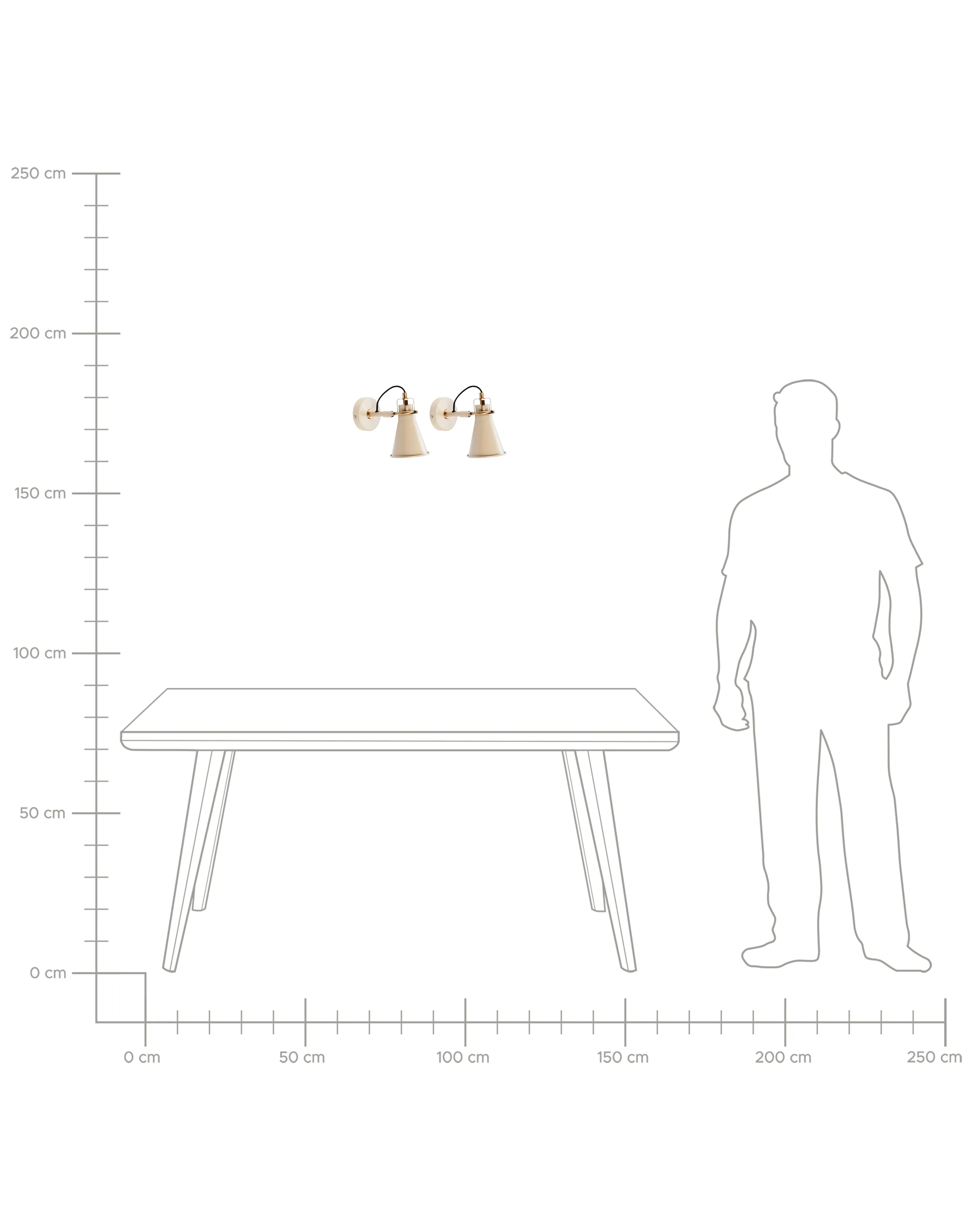Set van 2 wandlampen MOYOLA verstelbaar Metaal Beige