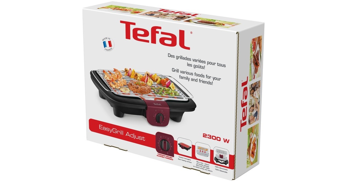 TefalEasyGrill Adjust Red BG90E5  elektrische barbecue  (Zwart/rood)