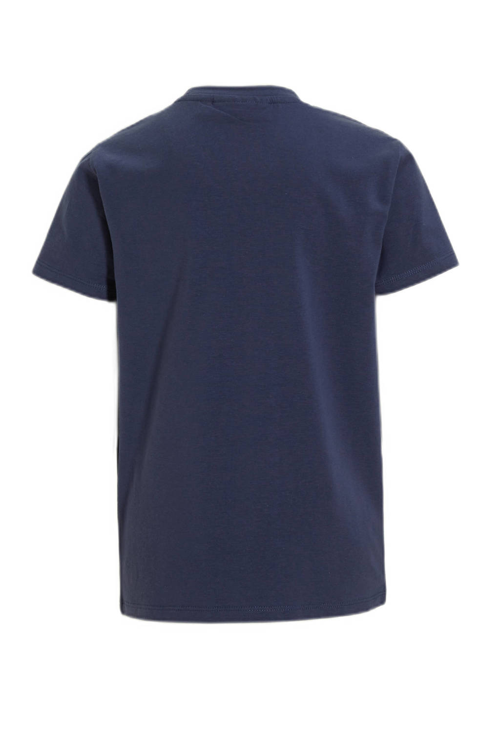 Orange Stars T-shirt Petter met tekstopdruk donkerblauw