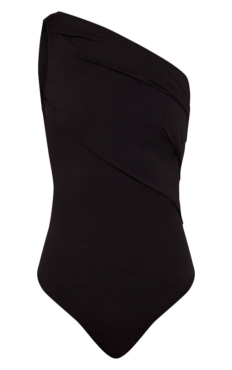 Noir Body Asymétrique En Coton Doux Pour Grande Taille