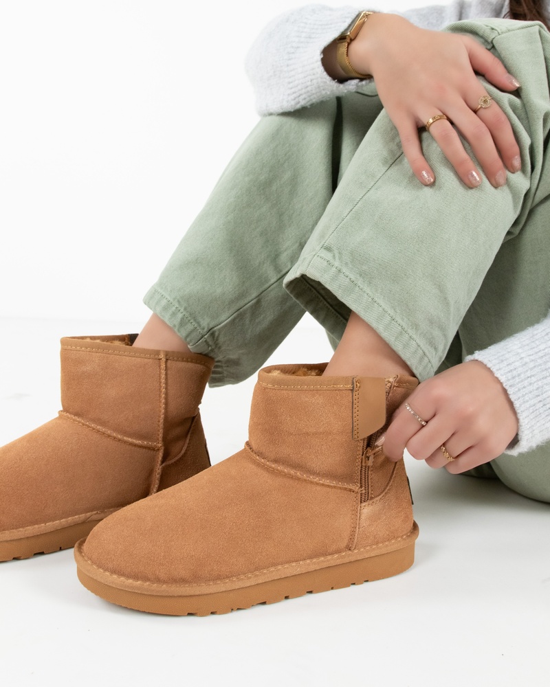 Nelson Gevoerde boots  - cognac