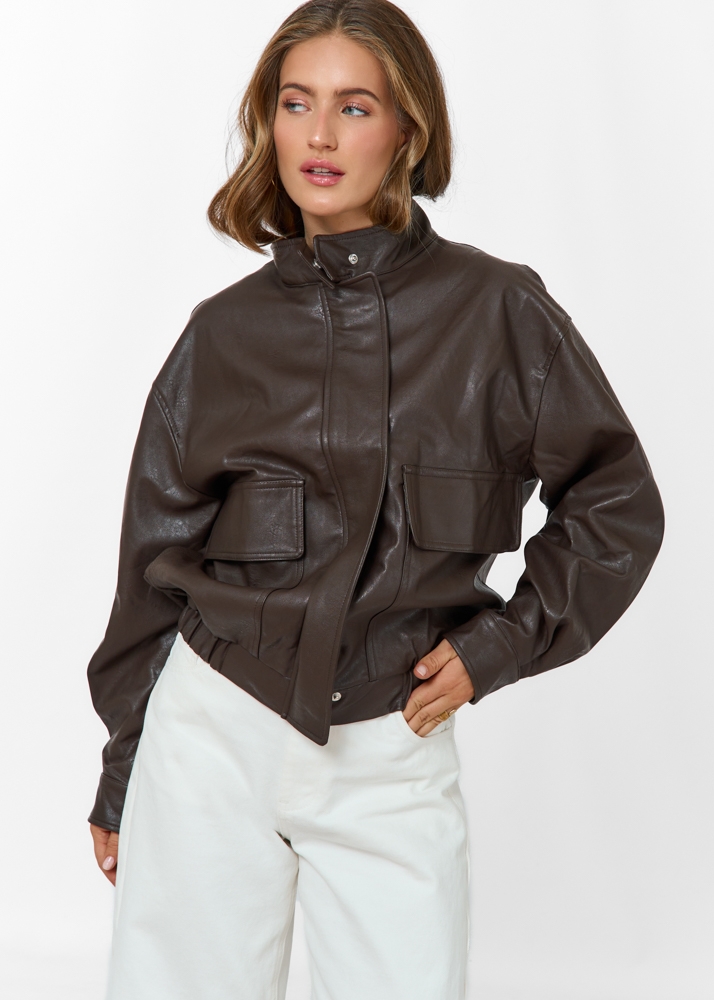 Annelijn bomber jacket choco bruin