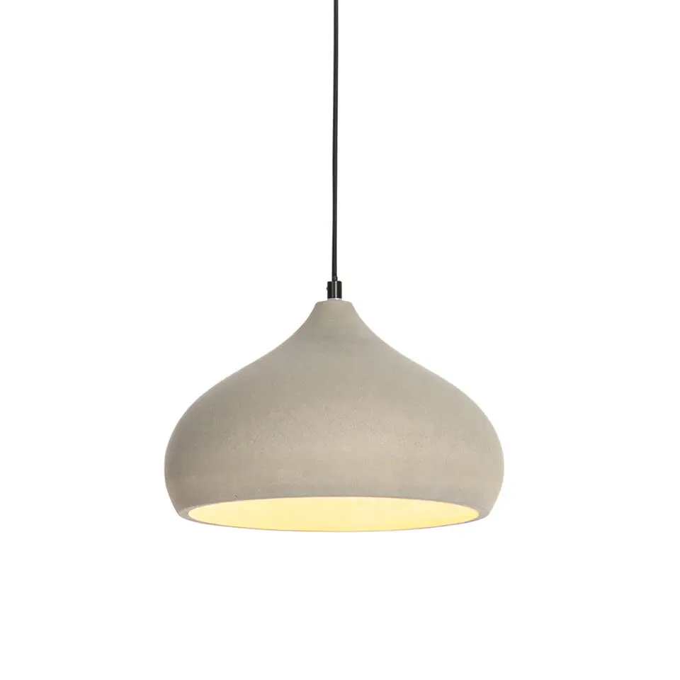 Qazqa hanglampen nick grijs e27