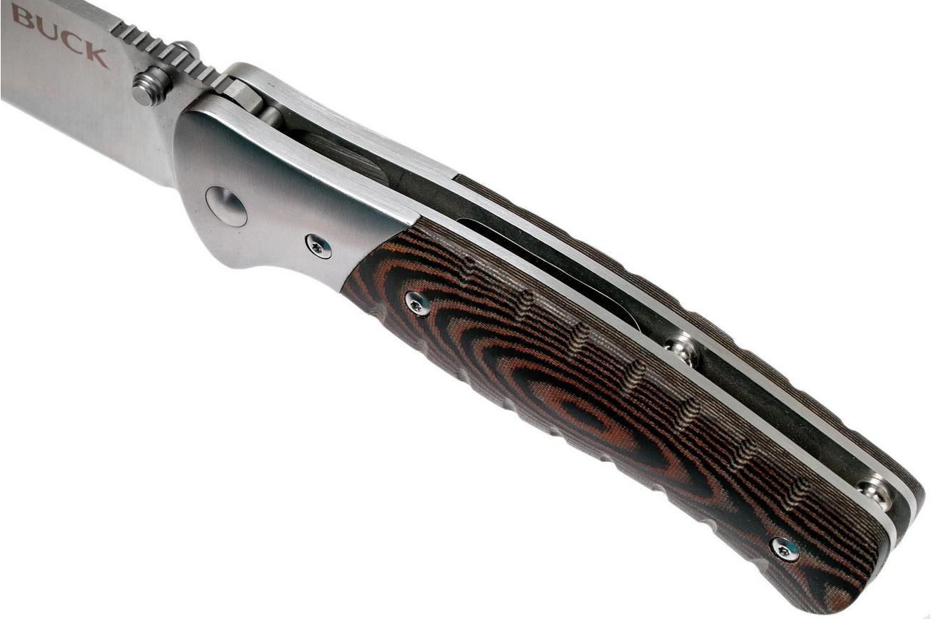 Buck Selkirk micarta zakmes met firesteel, 0836BRS-B