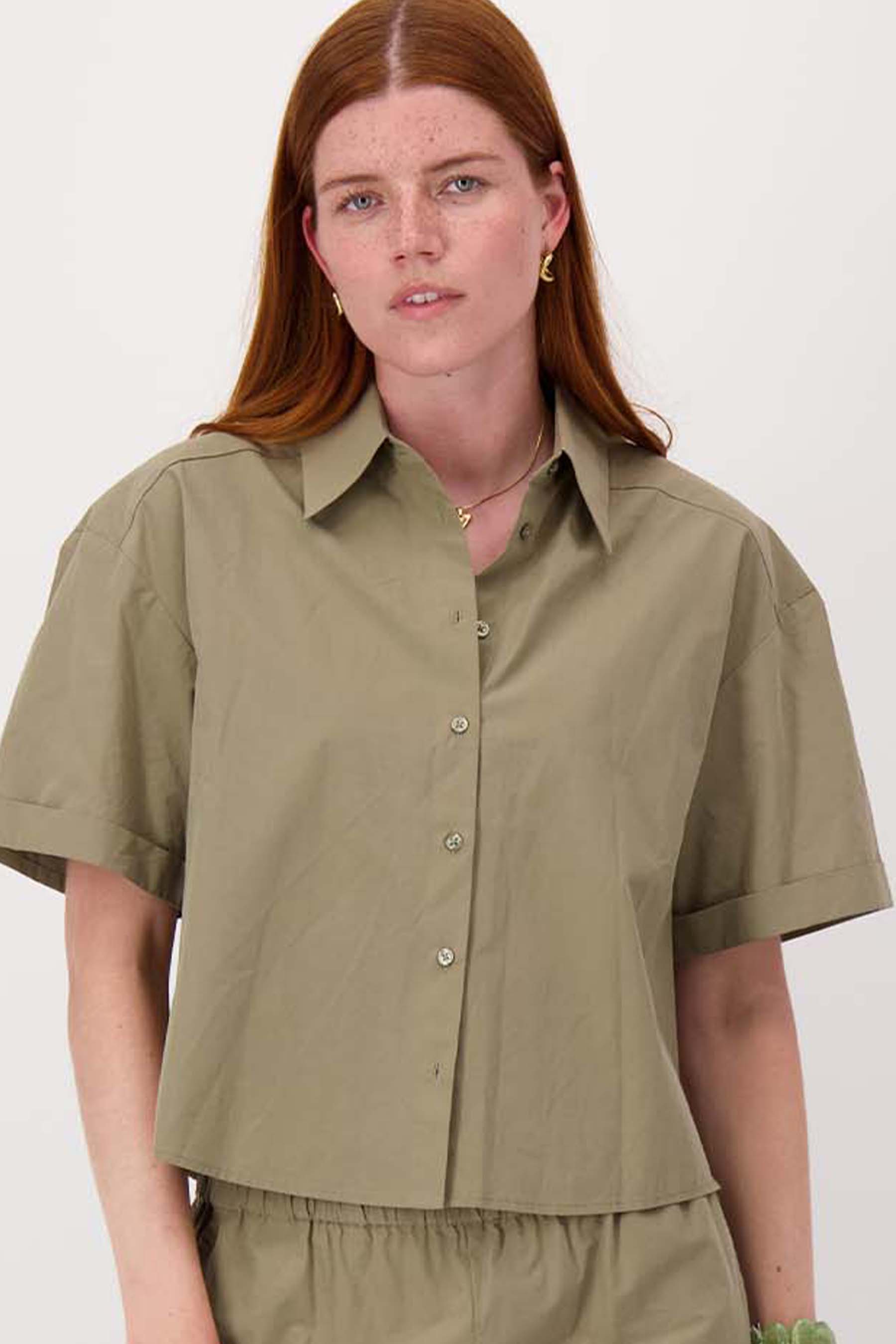 boxy blouse met korte mouw