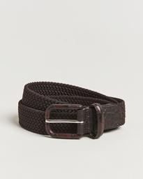 Anderson's Stretch Woven Leather Buckle 3 cm Belt Off White