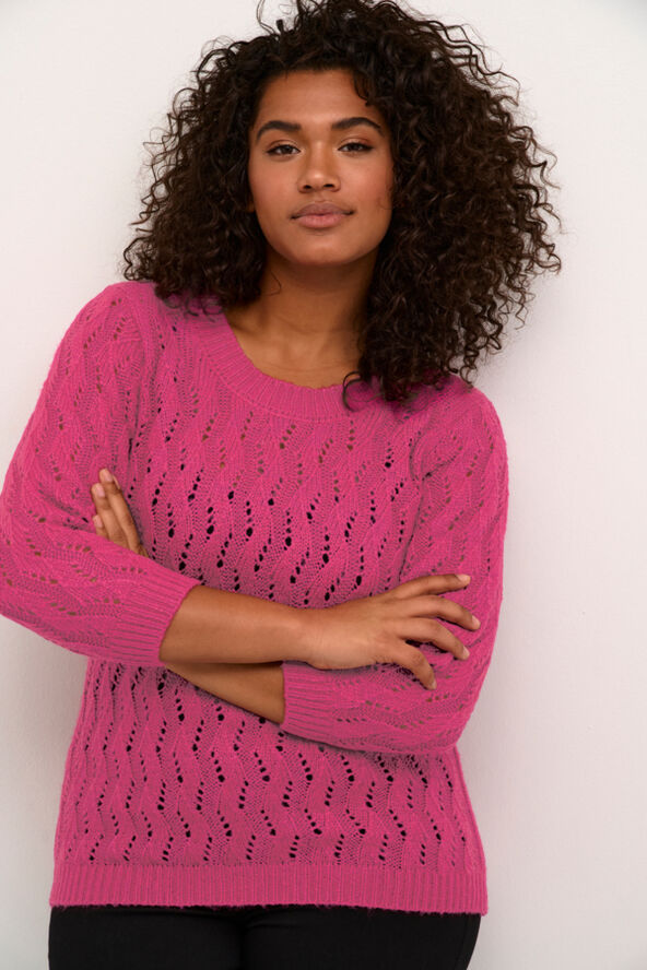 Kaffe Curve KClana Knit Pullover Festival fuchsia