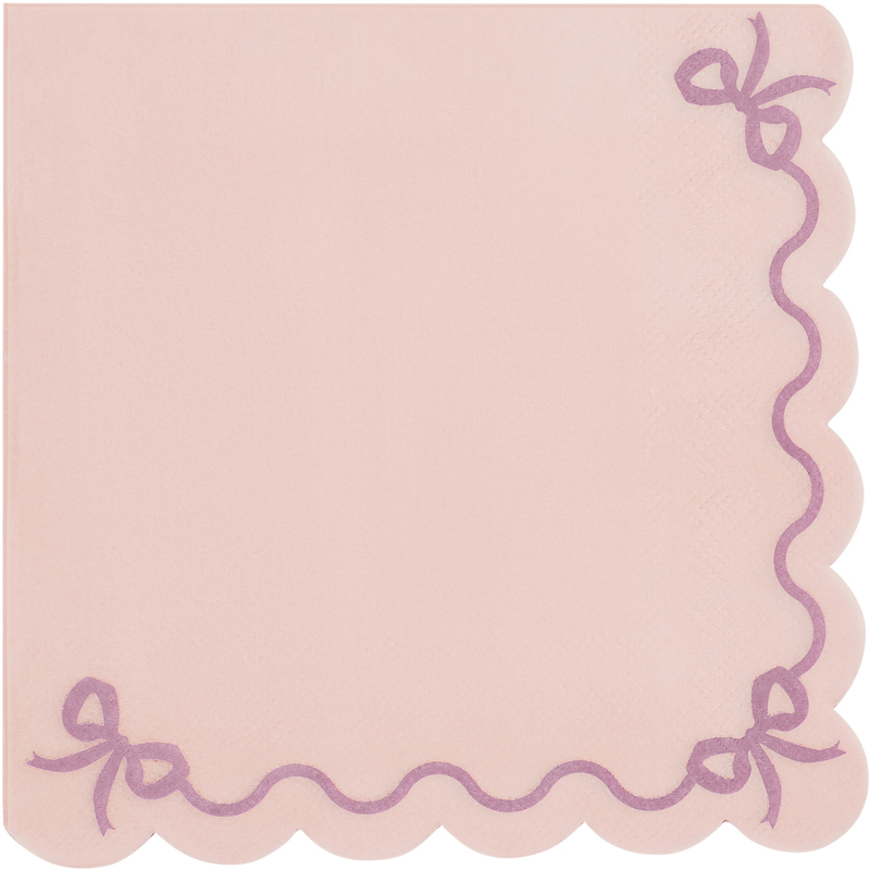 Partydeco Servietten Rüschen, 33 x 33 cm, 1/4-Falz, hellrosa, 12 Stück