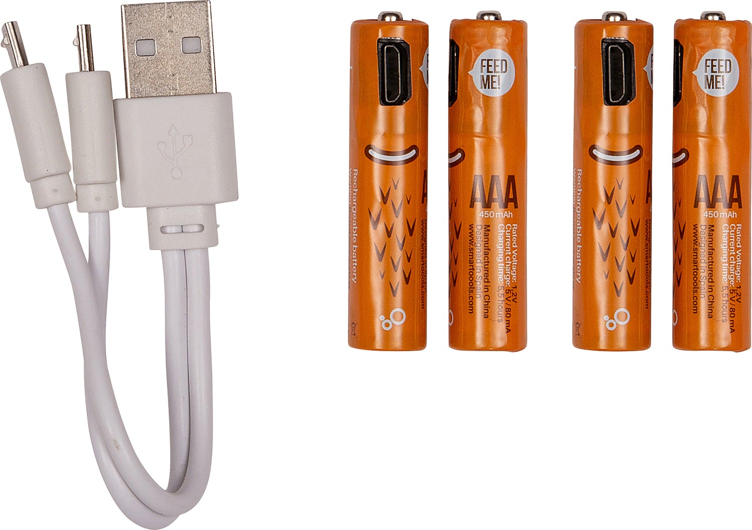 Intratuin oplaadbare batterij AAA met USB kabel 4 stuks