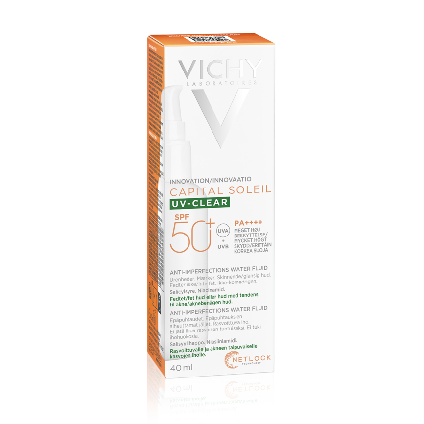 Vichy Capital Soleil UV-Clear solkrem til ansikt SPF50  40 ml