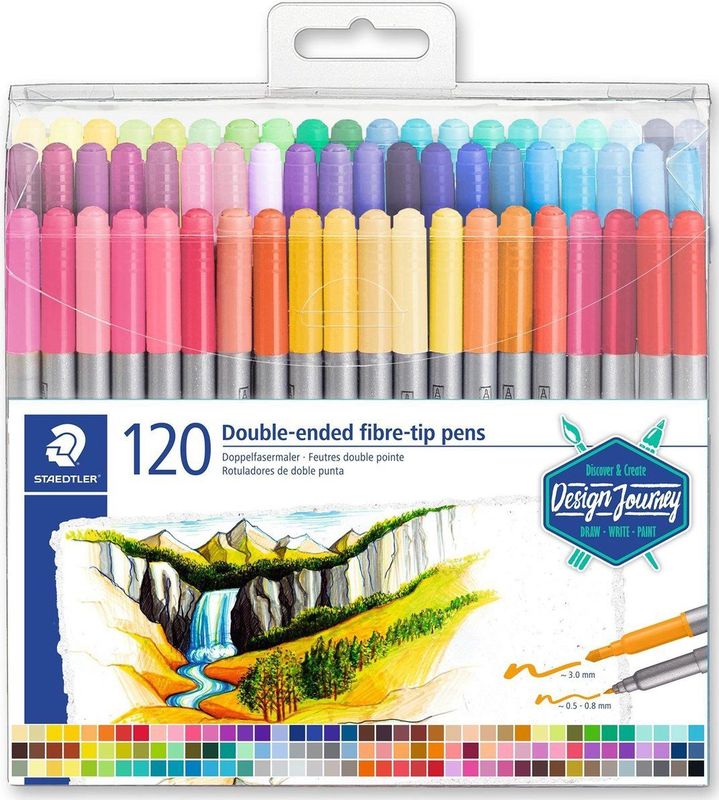 STAEDTLER Design Journey - kleurstift dubbele punt - set 120 st