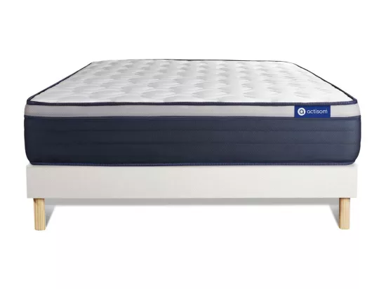 Ensemble matelas Mémoire de forme ACTIMEMO MAX 140x190 cm Maxi épaisseur 7zones de confort + sommier KIT blanc