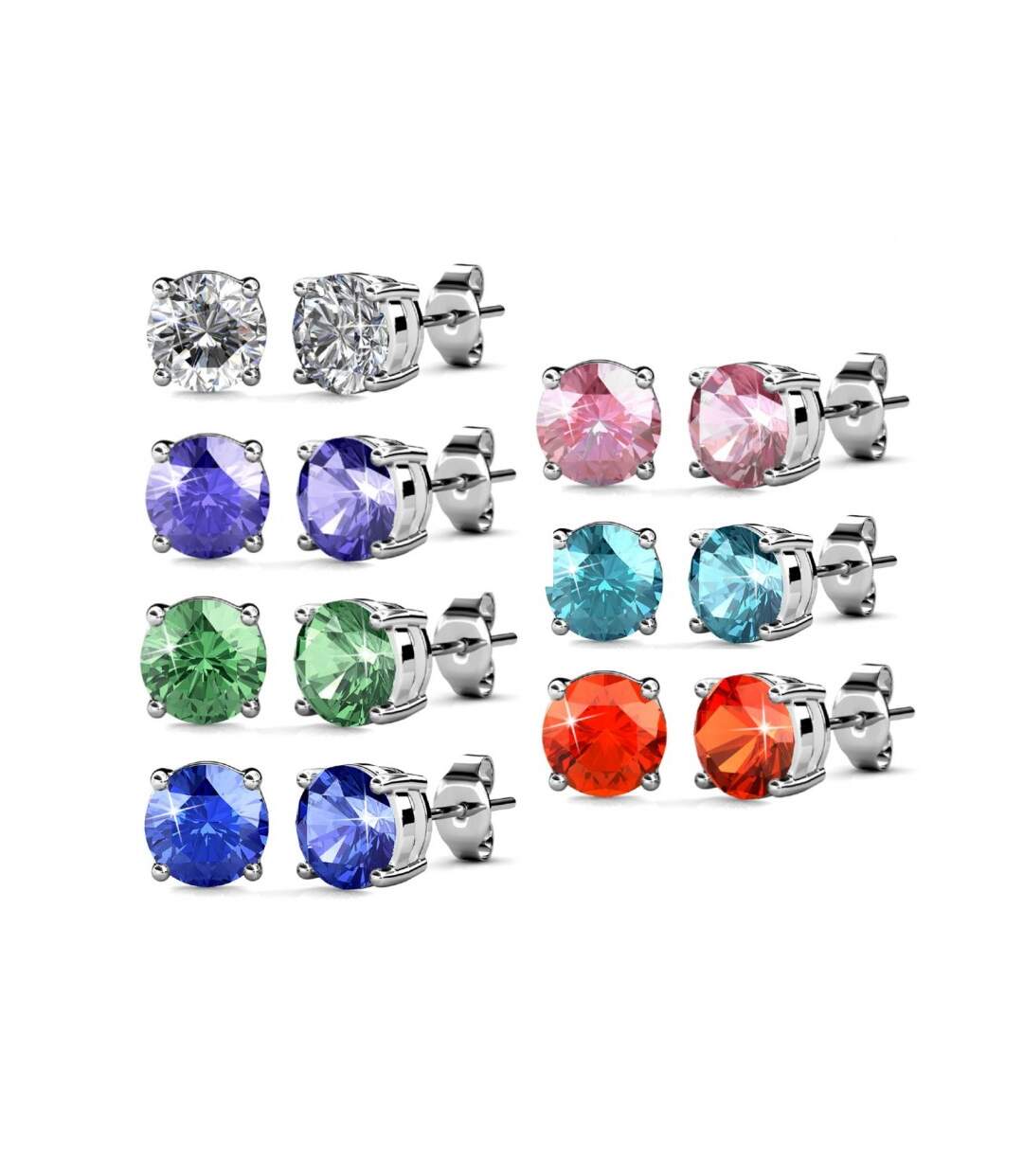 Boucles d'oreilles Coffret 7 Days - Argenté et Multi