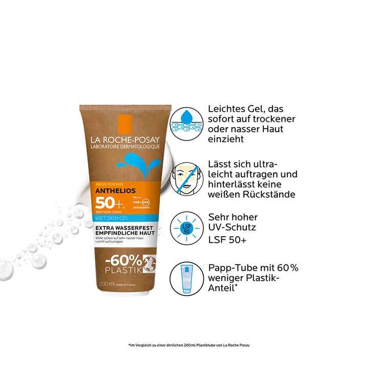 La Roche-Posay Anthelios Wet Skin Gel LSF 50 +, 2x200 ml