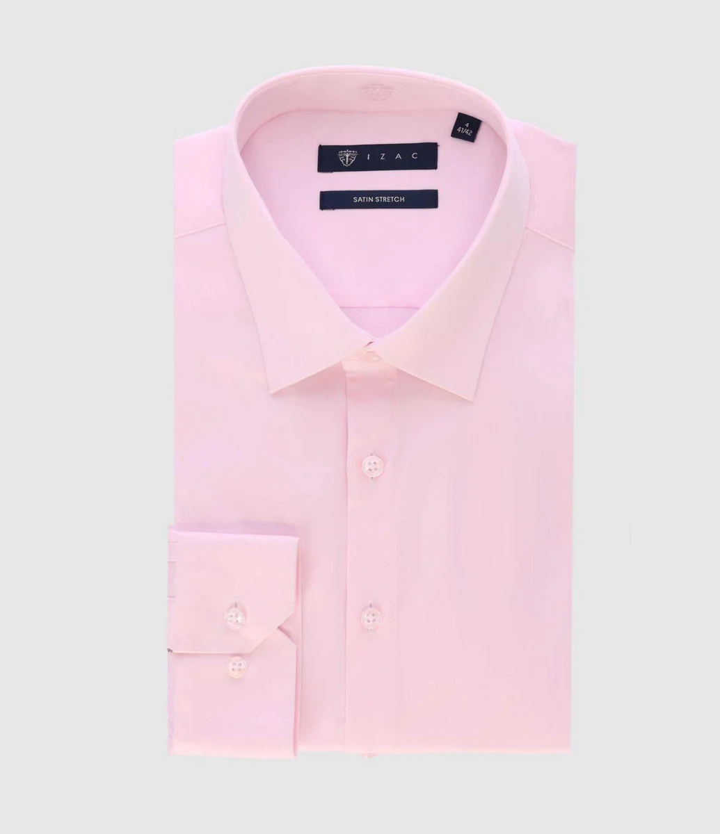 Chemise en satin stretch rose STRETCHBS