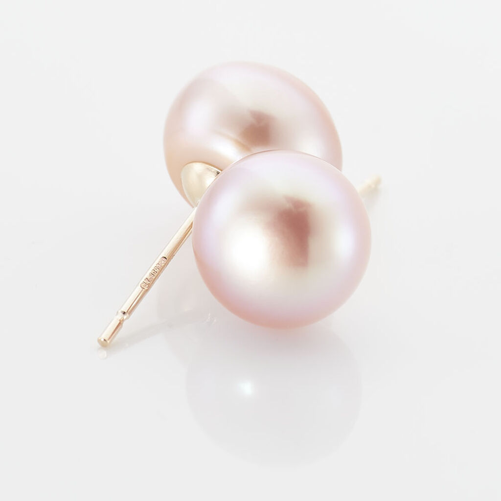 Boucles D'oreilles Puces Ursulina Or Jaune Perle De Culture