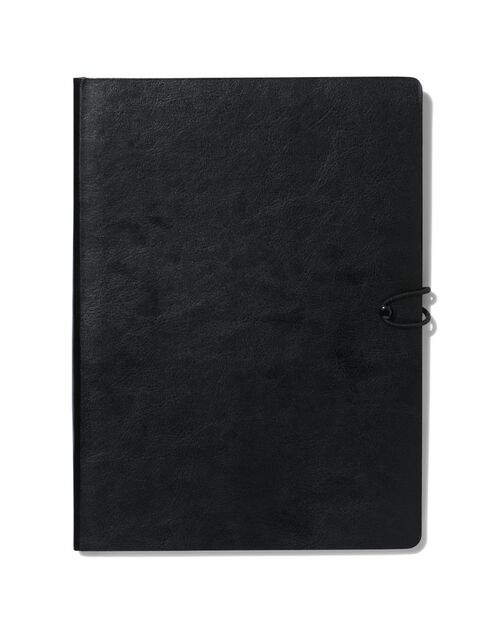 carnet ligné PU noir 18.5x25.5