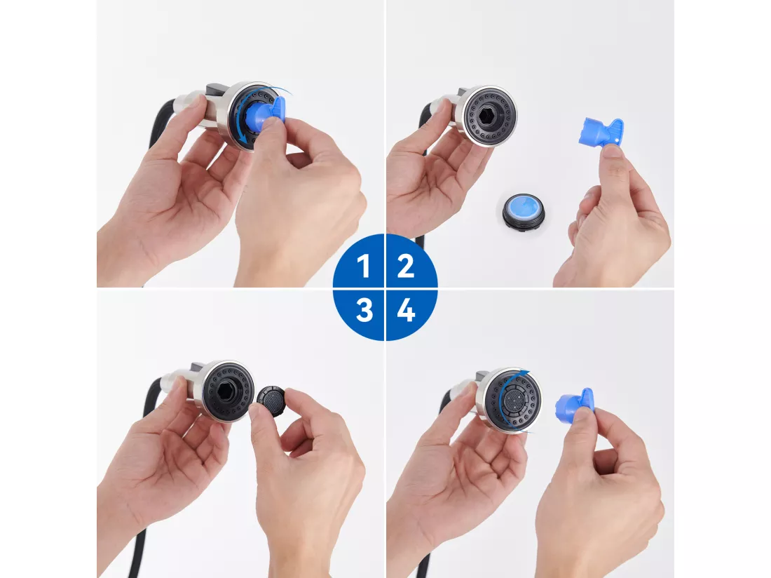 Mitigeur de Cuisine Brossé AuraLum Max pivotant 360° avec Tête Pulvérisation Rétractable,Robinet Cuisine à ressort,Inoxydable,Double Mode,EU Modèle
