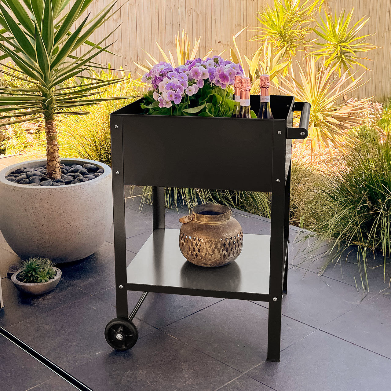Terrassen Hochbeet fahrbar 80x55x55 cm