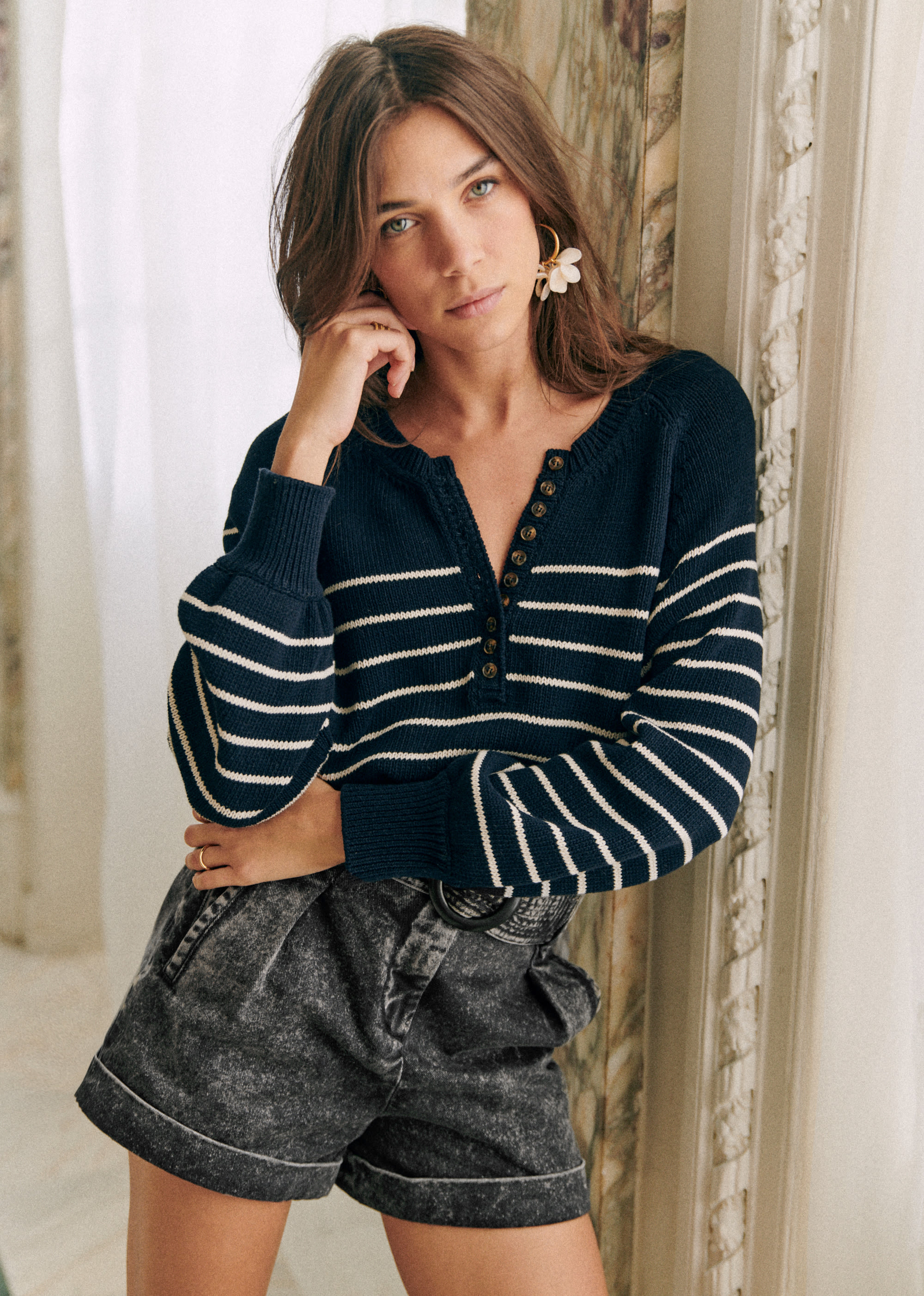 Pull Léontine - Marine / Ecru - E-SHOP/MAILLE 5905483