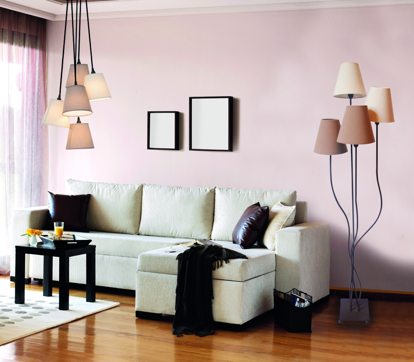 Pendelleuchte BOHO - beige - 5-flammig
