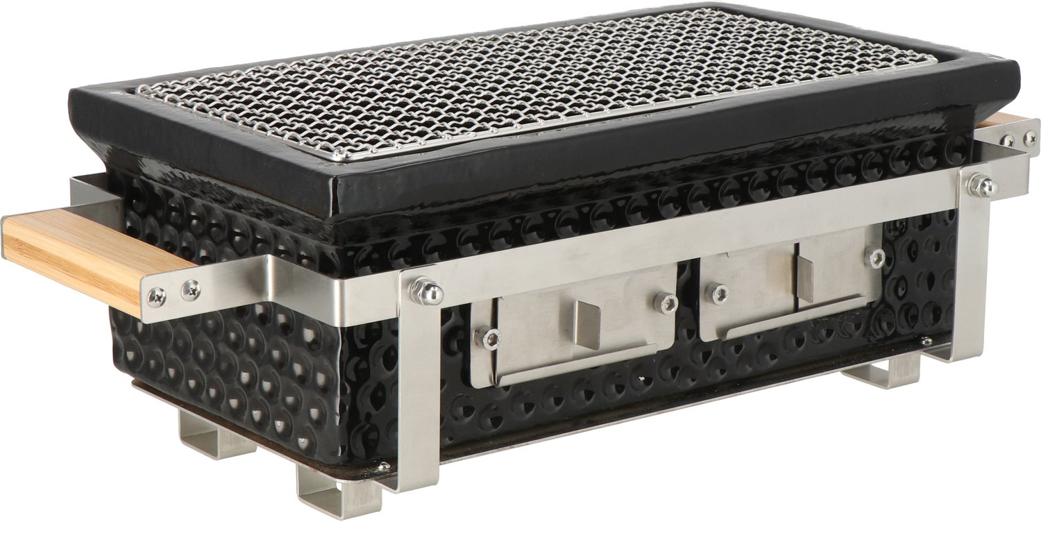 Intratuin houtskool barbecue Urban Chef Shichirin rechthoek 50,5 x 22,5 x 16,5 cm