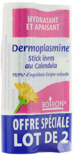 Boiron Dermoplasmine Stick Lèvres Au Calendula Lèvres Sèches Et Fragilisées 2x4g